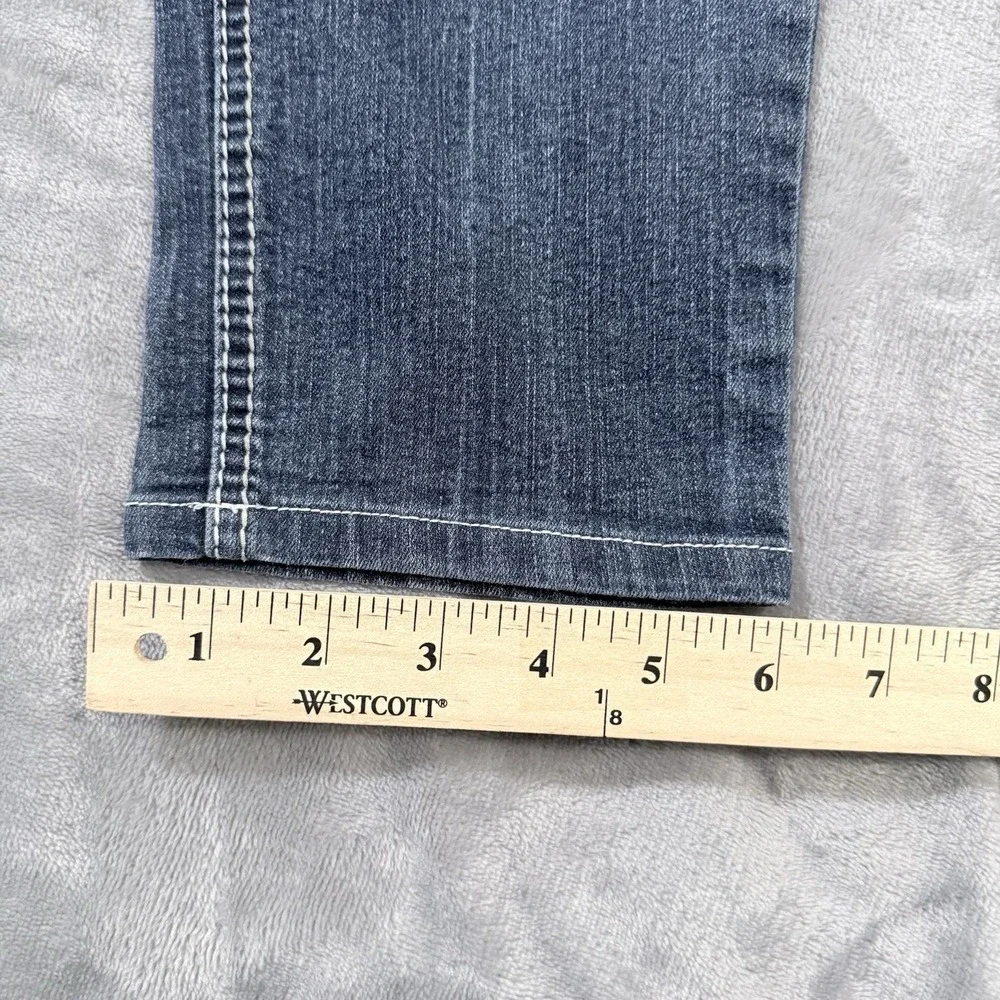 Ariya Whitney Crop Capri Jeans 13/14 Thick Stitch Blue Denim 31164R Y2K